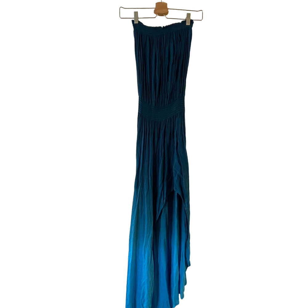 Young Fabulous & Broke XS Ombre Strapless Kylie Dress Asymmetric Hi-Low‎ Maxi